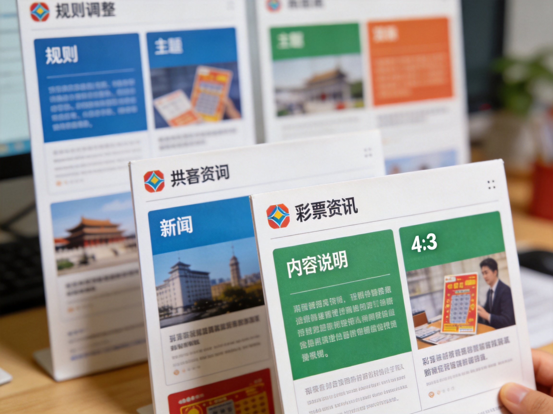 彩票资讯按内容类型分类展示的页面示意